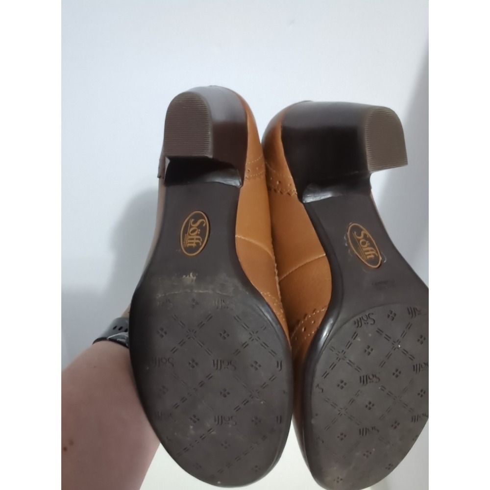 Sofft Loafer Pumps 8.5 Brown Leather Comfort Vintage Style Academia Tassel - Picture 4 of 16